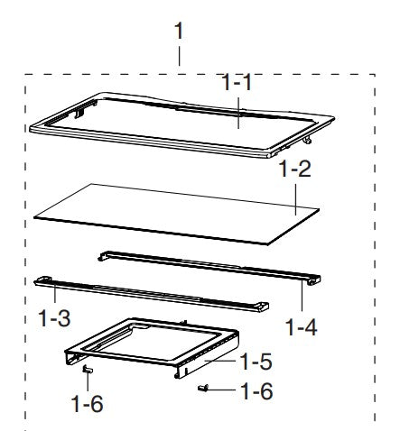 Fridge Shelf Ref Up Assy - DA97-06686D