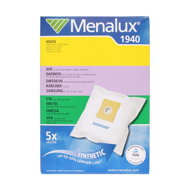 Menalux Vacuum Bags 5pk 1940