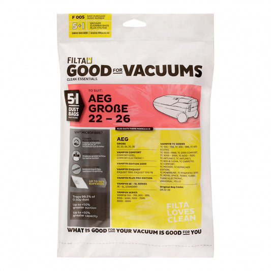 Filta Vacuum Dust Bags F005-5pk