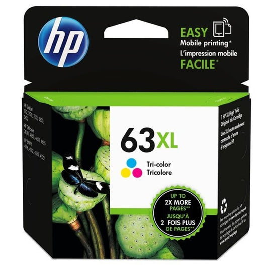 HP Printer 63XL Tri-Colour High Yield Ink Cartridge - F6U63AA
